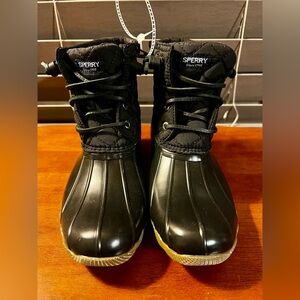 Sperry Kids Black Quilted Duck Boots Size 3